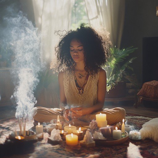 A peaceful meditative candlelight ritual