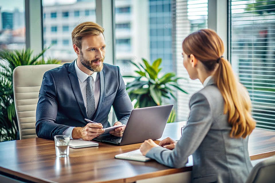 Professional business consultation between two colleagues